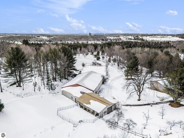 view of snowy aerial view