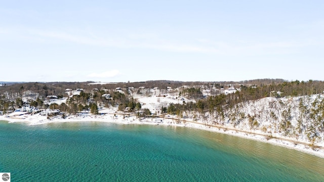 property view of water with a beach view