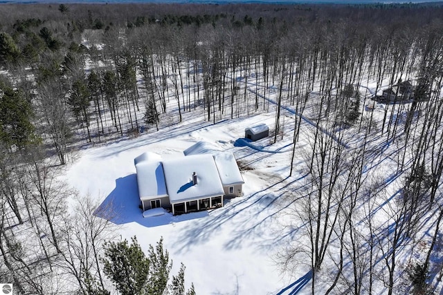 view of snowy aerial view