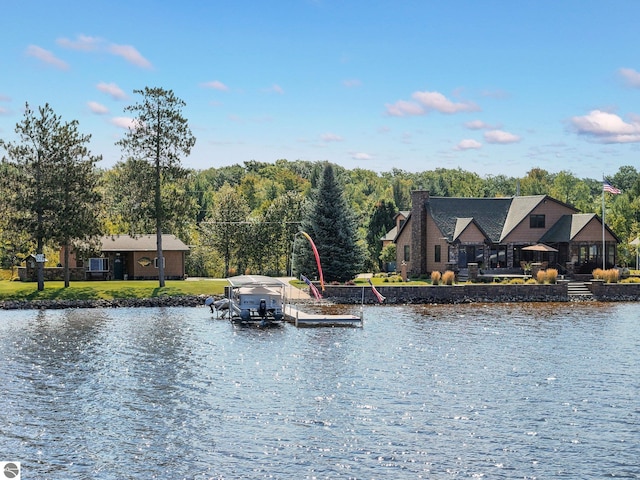 water view with a dock