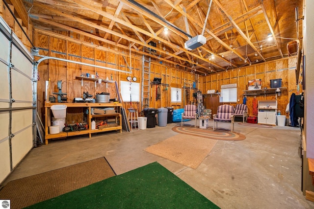 garage featuring a garage door opener