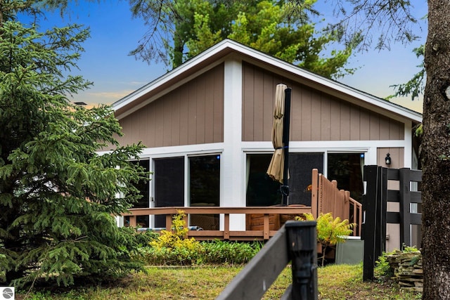 exterior space featuring a deck