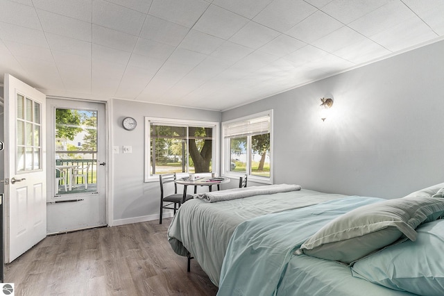 bedroom featuring baseboards and wood finished floors