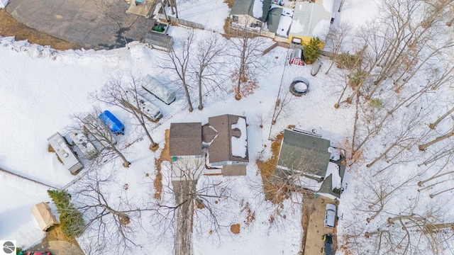 view of snowy aerial view