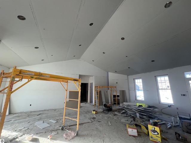 interior space with lofted ceiling