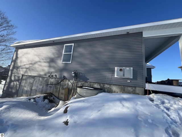 view of snowy exterior