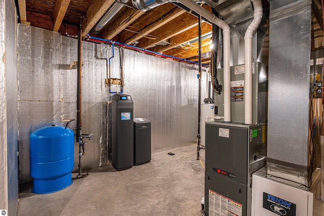 utilities with water heater and heating unit