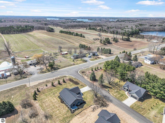 drone / aerial view featuring a rural view