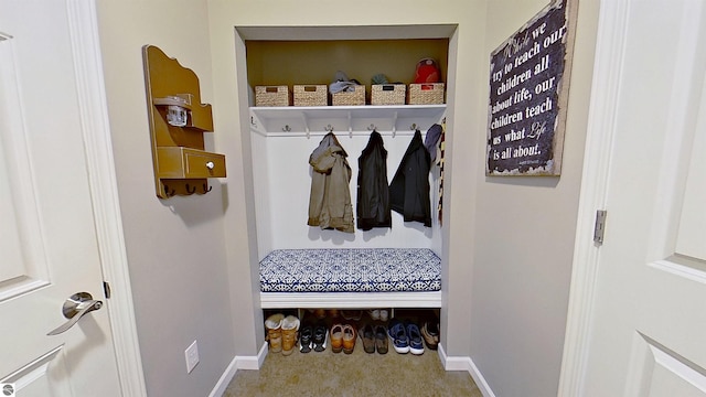 mudroom with baseboards