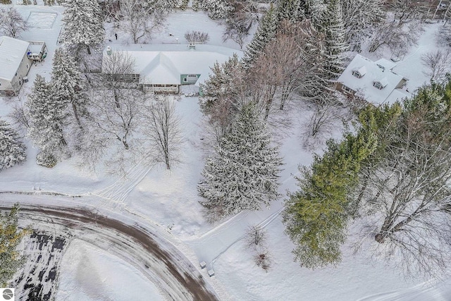 view of snowy aerial view