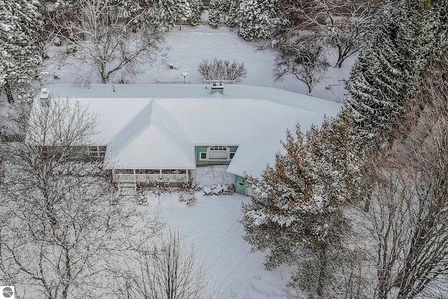 view of snowy aerial view