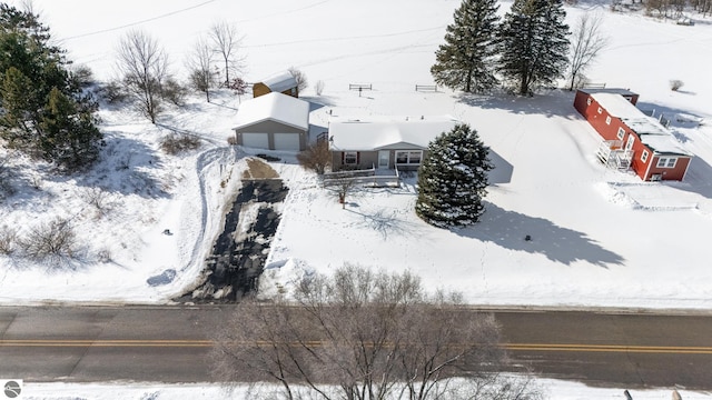 view of snowy aerial view