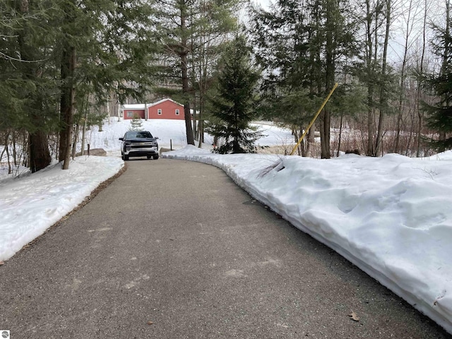 view of road featuring aphalt driveway