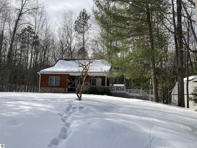 view of front of house with stone siding