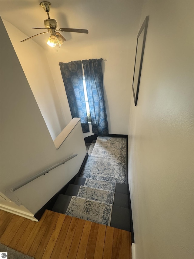 entryway with ceiling fan