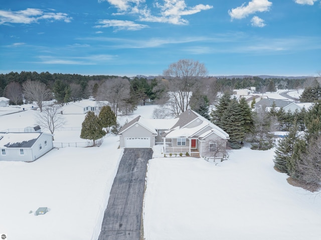 view of snowy aerial view