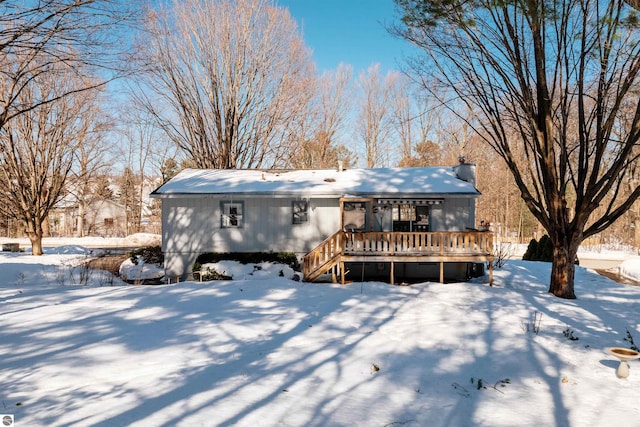 view of front of house with a deck