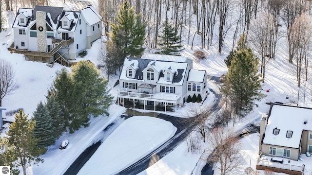 view of snowy aerial view