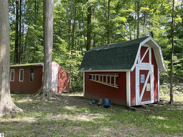 view of shed