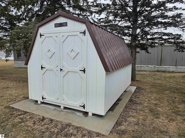 view of shed