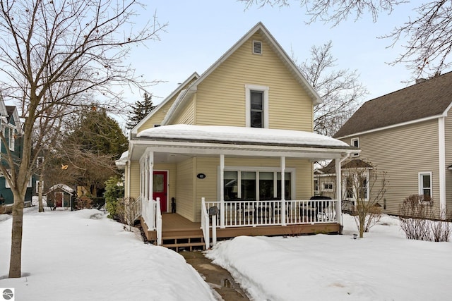 view of front of house with covered porch