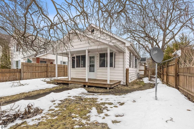 exterior space with a fenced backyard