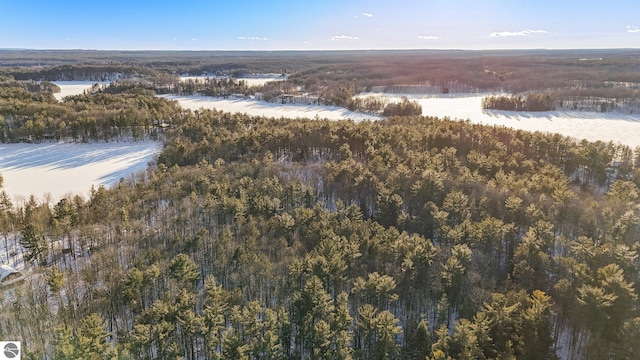 aerial view featuring a view of trees