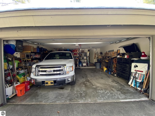 view of garage