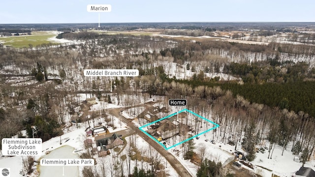 4891 Fell Dr, Marion, MI 49665 - map / location featuring property parcel outlined