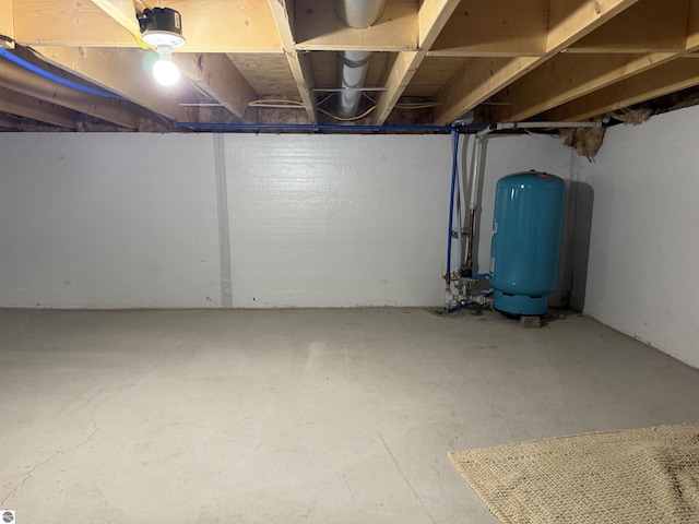 view of unfinished basement