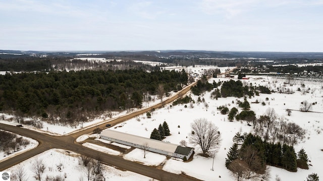 view of snowy aerial view