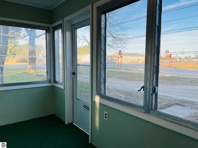 view of unfurnished sunroom