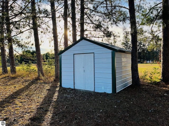 view of shed