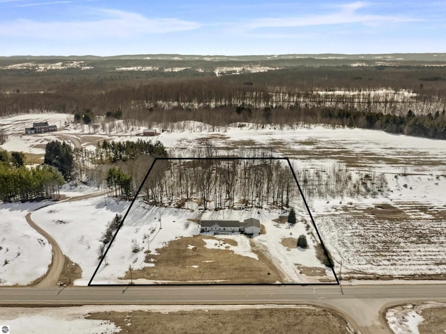 view of snowy aerial view