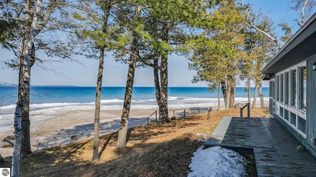 property view of water with a view of the beach