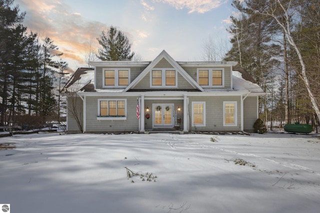 view of front of home featuring french doors