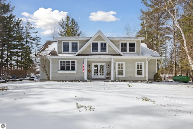 view of front facade with french doors