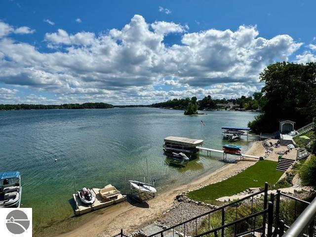 water view with a boat dock