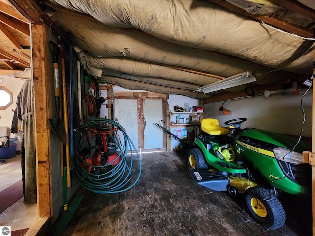 interior space featuring a garage