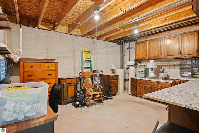 view of unfinished basement