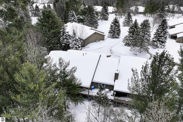 view of snowy aerial view