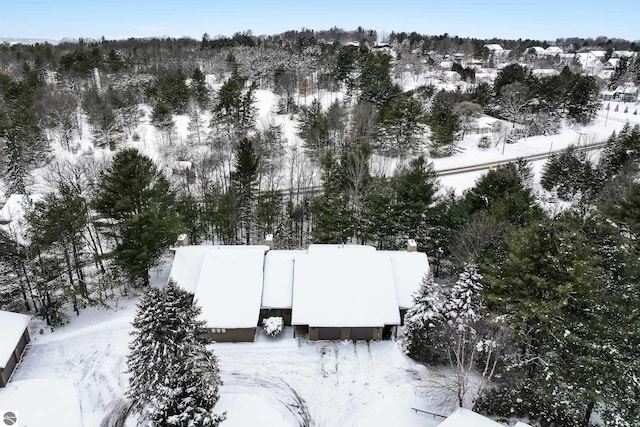 view of snowy aerial view