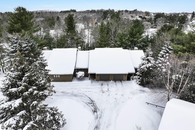 view of snowy aerial view