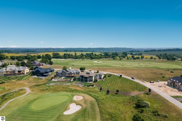 drone / aerial view with view of golf course