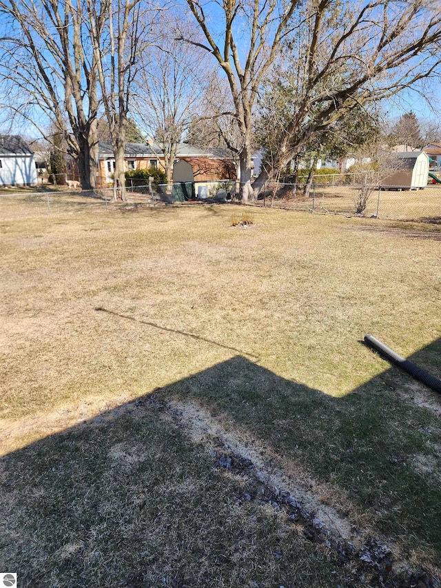 view of yard with fence