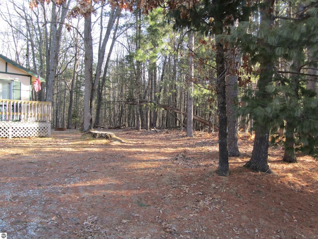 view of yard featuring a deck