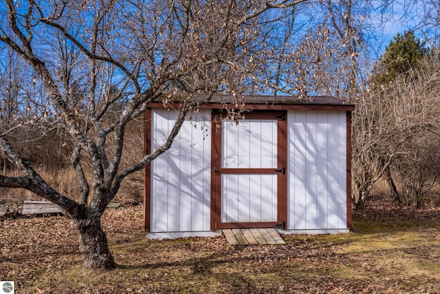 view of shed