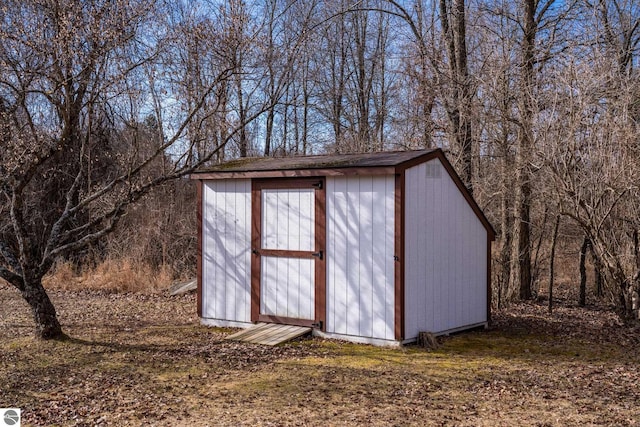 view of shed