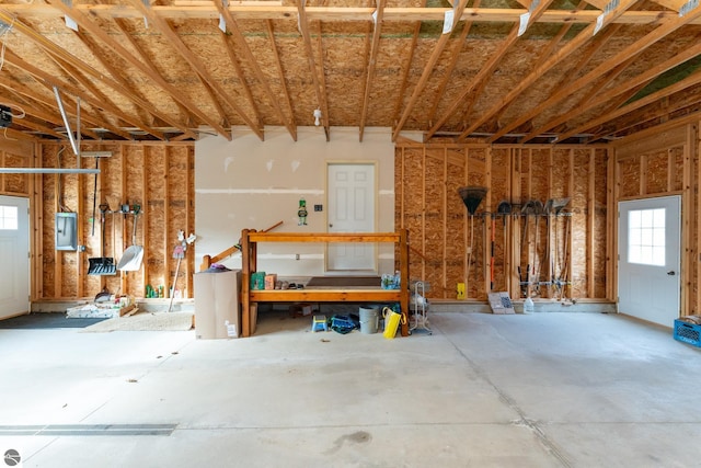 garage with electric panel