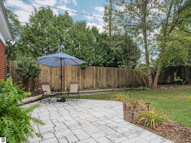 view of patio / terrace featuring a fenced backyard